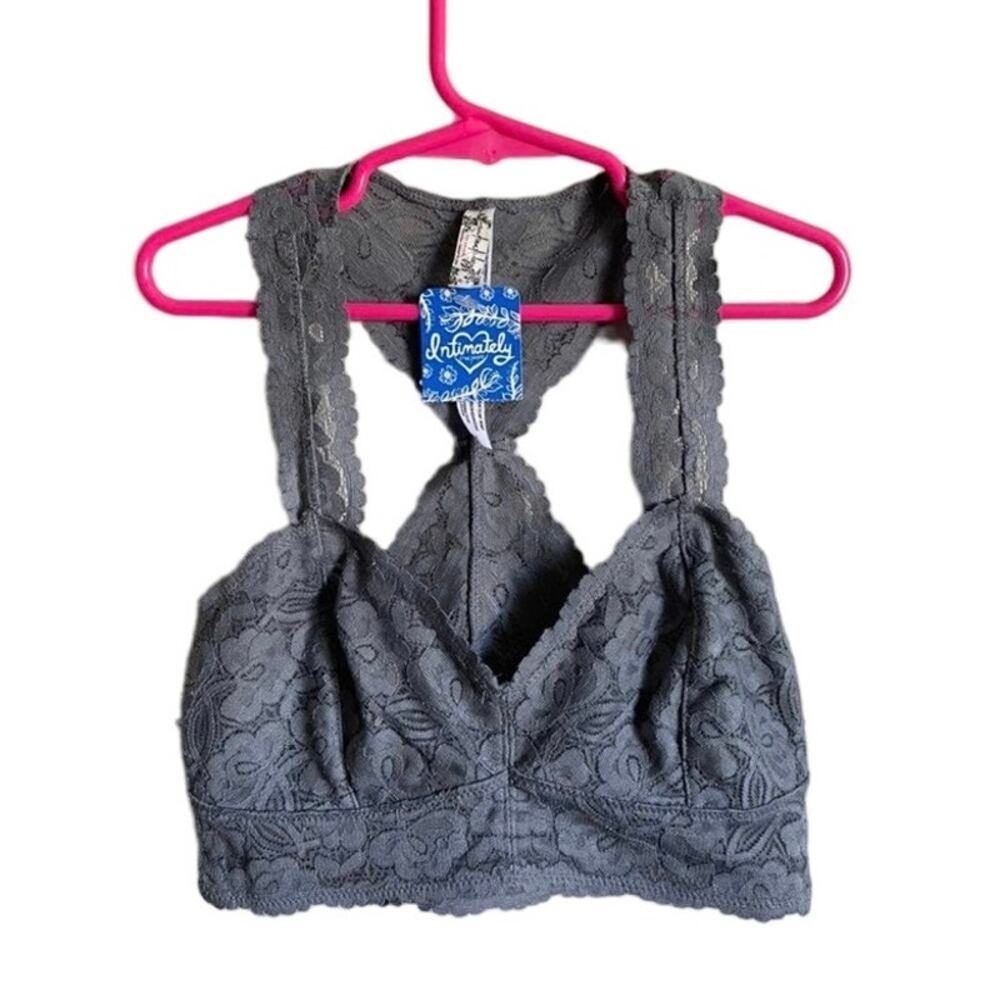 Free People XS Galloon Lace Gray Racerback Bralette